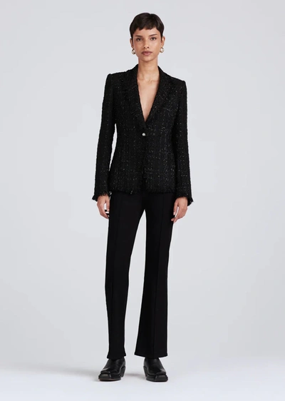 Shop Derek Lam 10 Crosby Adelaide Fringe Bias Jacket In Black