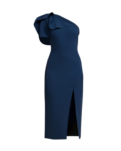 Shop Acler Rogeron Midi Dress In Blue