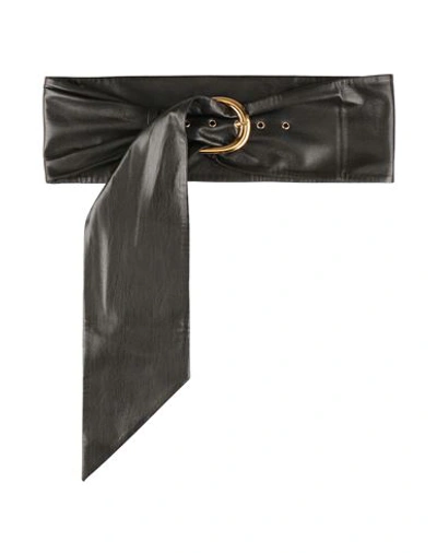 Shop Nanushka Woman Belt Black Size Onesize Recycled Polyester, Brass