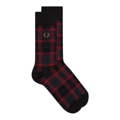 Shop Fred Perry Tartan Socks In Red