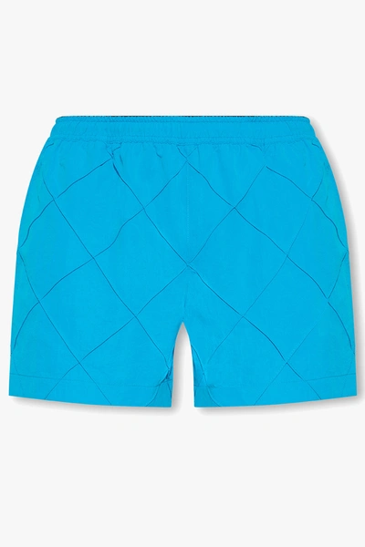 Shop Bottega Veneta Blue Swim Shorts In New