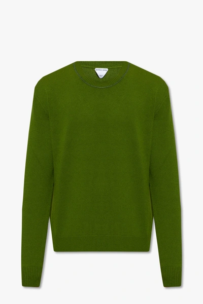 Shop Bottega Veneta Green Cashmere Sweater In New