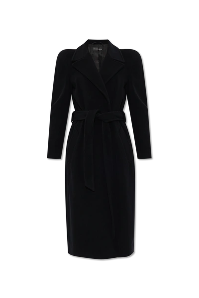 Shop Balenciaga Black Cashmere Coat In New