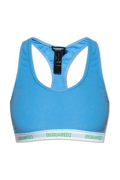 Shop Dsquared2 Blue Bra With Logo In New