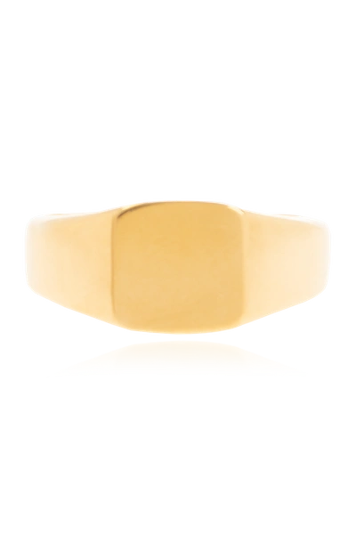Shop Balenciaga Gold Two-finger Signet Ring In New