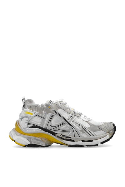 Shop Balenciaga White ‘runner' Lace-up Sneakers In New