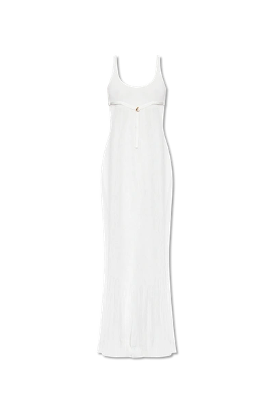 Shop Jacquemus White ‘oranger' Ribbed Dress In New
