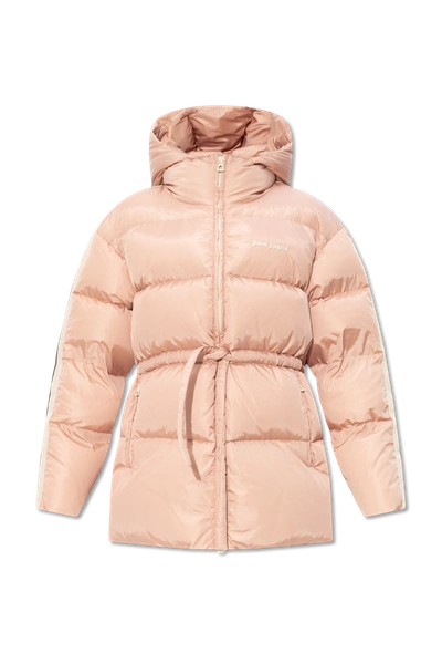 Shop Palm Angels Pink Down Jacket With Logo In New
