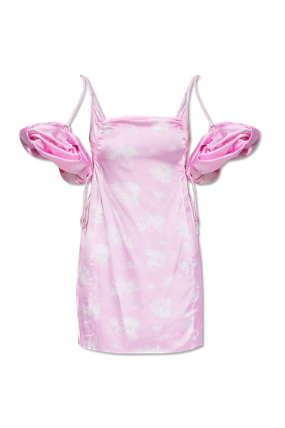 Shop Jacquemus Pink ‘chou' Dress With Detachable Sleeves In New