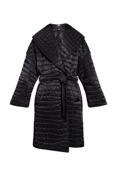 Shop Versace Black Quilted Coat In New