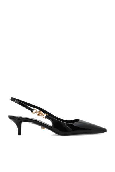 Shop Versace Black Pumps With Medusa Face In New