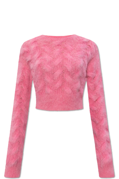 Shop Dsquared2 Pink Cropped Sweater In New