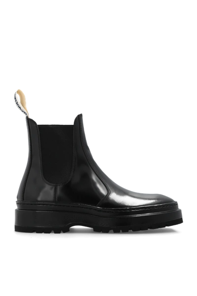 Shop Jacquemus Black ‘pavane' Leather Chelsea Boots In New