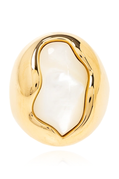Shop Chloé Gold ‘sybil' Mother-of-pearl Ring In New