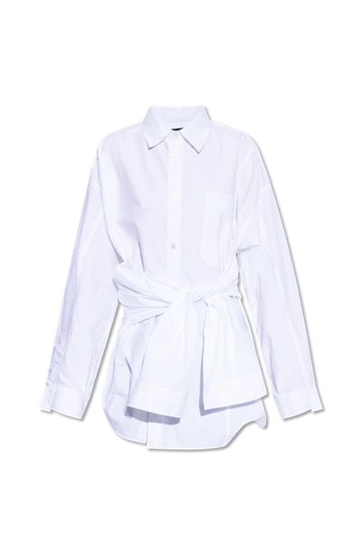 Shop Balenciaga White Shirt With Logo In New