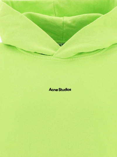 Shop Acne Studios Logo Hoodie In Green