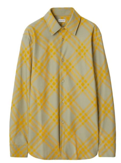 Shop Burberry Shirts In Yellow