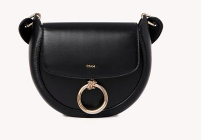 Shop Chloé "arlene" Leather Crossbody Bag In Black