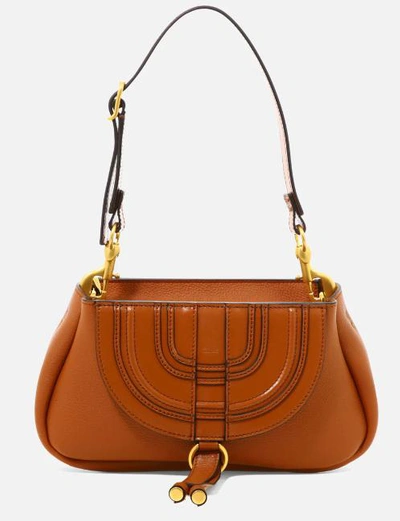 Shop Chloé "marcie" Shoulder Bag In Brown