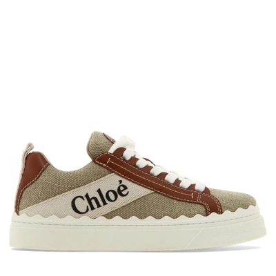 Shop Chloé Sneaker "lauren" In Beige