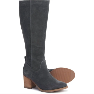 Shop Blondo Women's Nikki Heeled Boot In Dark Grey Suede