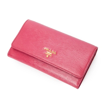 Shop Prada Flap Wallet Crossbody In Pink