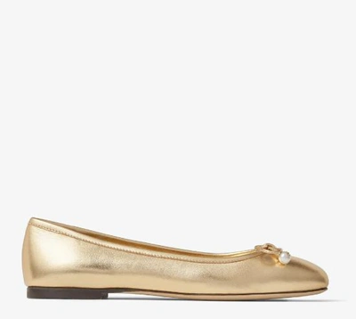 Shop Jimmy Choo Ballerinas In Gold