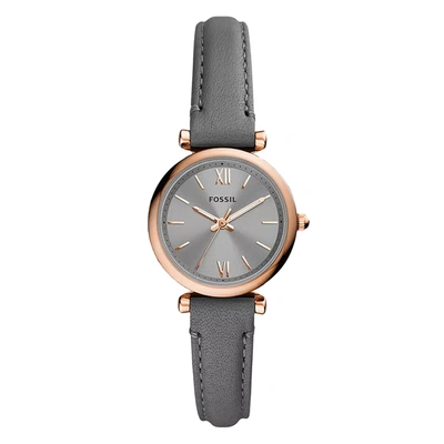 Shop Fossil Women's Carlie Mini Grey Dial Watch In Gold
