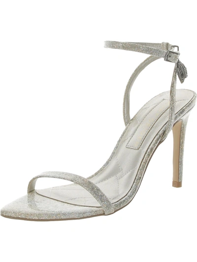 Shop Kurt Geiger Womens Pointed Toe Ankle Strap Slingback Heels In Silver