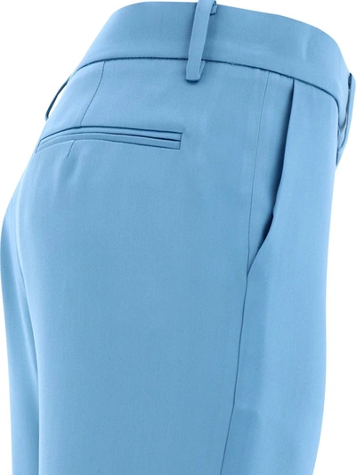 Shop Magda Butrym Silk Skinny Trousers In Blue