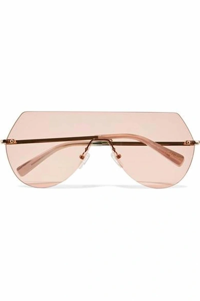 Shop Elizabeth And James Johnston Sunglasses In Pale Gold In Beige