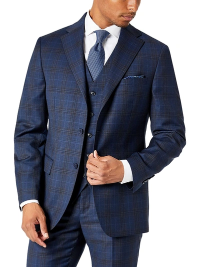Shop Tallia Verdello Mens Wool Slim Fit Two-button Blazer In Blue