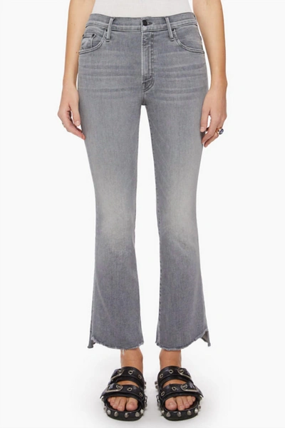 Shop Mother The Insider Crop Step Fray - Barely There In Grey