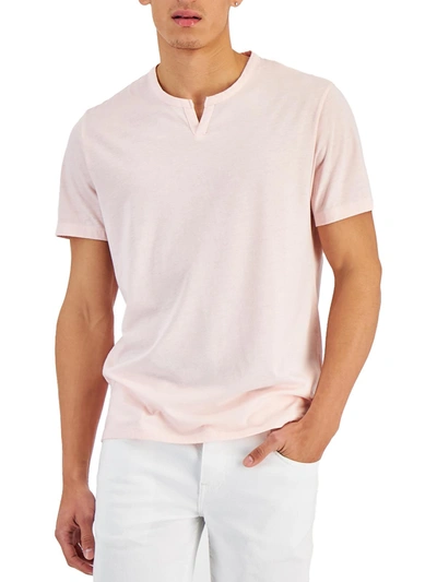 Shop Inc Mens Heathered Split Neck T-shirt In White