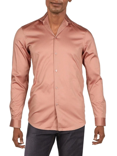 Shop Inc Mens Slim Fit Button-down Dress Shirt In Pink