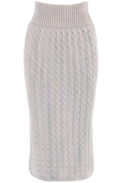 Shop Paloma Wool Droppo Cable Knit Skirt In Grey