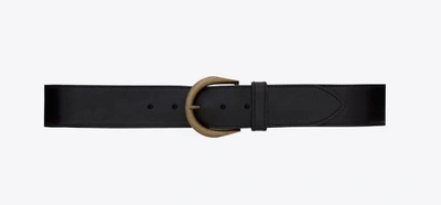 Shop Saint Laurent Buckle-fastening Leather Belt In Black