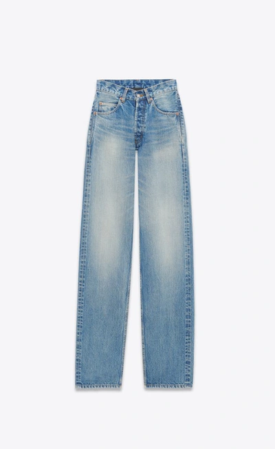 Shop Saint Laurent High-waisted Wide-leg Jeans In Blue