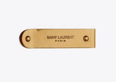 Shop Saint Laurent Logo Money Clip In Gold