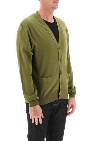 Shop Vivienne Westwood Cardigan With Orb Embroidery In Green