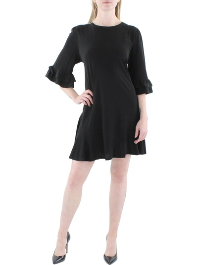Shop Cece Womens Knit Bell Sleeves Shift Dress In Black