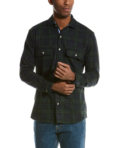 Shop Tailorbyrd Blackwatch Sweater Shirt In Green