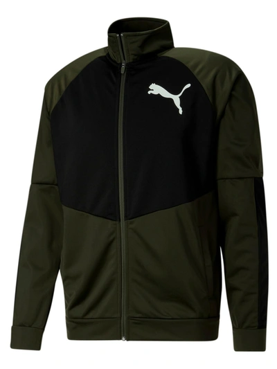 Shop Puma Mens Fitness Workout Athletic Jacket In Green