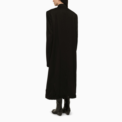 Shop Balenciaga Black Wool Double Breasted Coat