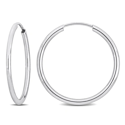 Mimi & Max 20mm Hoop Earrings In 14k White Gold In White