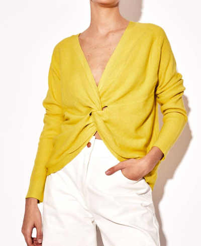 Shop Deluc Chara Wrap Sweater In Gold In Yellow
