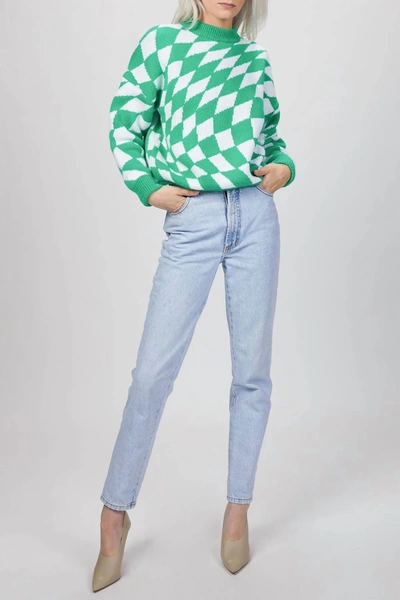 Shop Lisa Says Gah Emma Sweater In Green/white