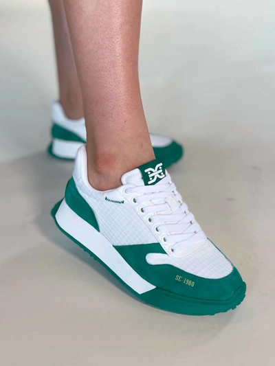 Shop Sam Edelman Layla Sneakers In Green/ White In Blue