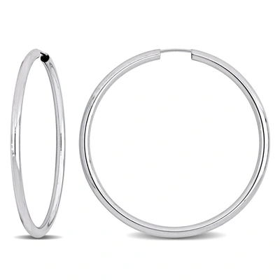 Mimi & Max 40mm Hoop Earrings In 14k White Gold In White