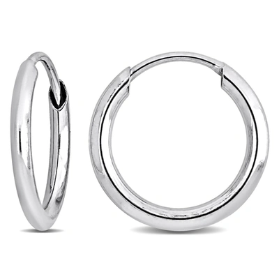 Mimi & Max 11mm Hoop Earrings In 14k White Gold In White